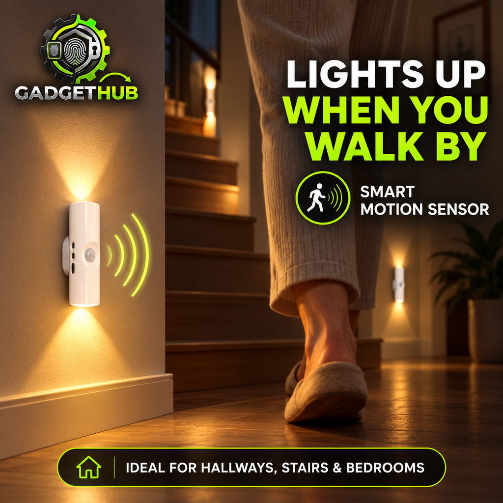 SmartGlow Motion Sensor - Lights up when you walk by, ideal for hallways, stairs and bedrooms