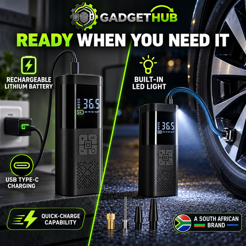 The Gadget Hub™ AirDrive 150 Smart Portable Inflator