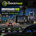 DriveGuard Duo Dual-Lens Dash Cam - Front 1080P, Cabin 720P, 170° Wide Angle, Night Vision