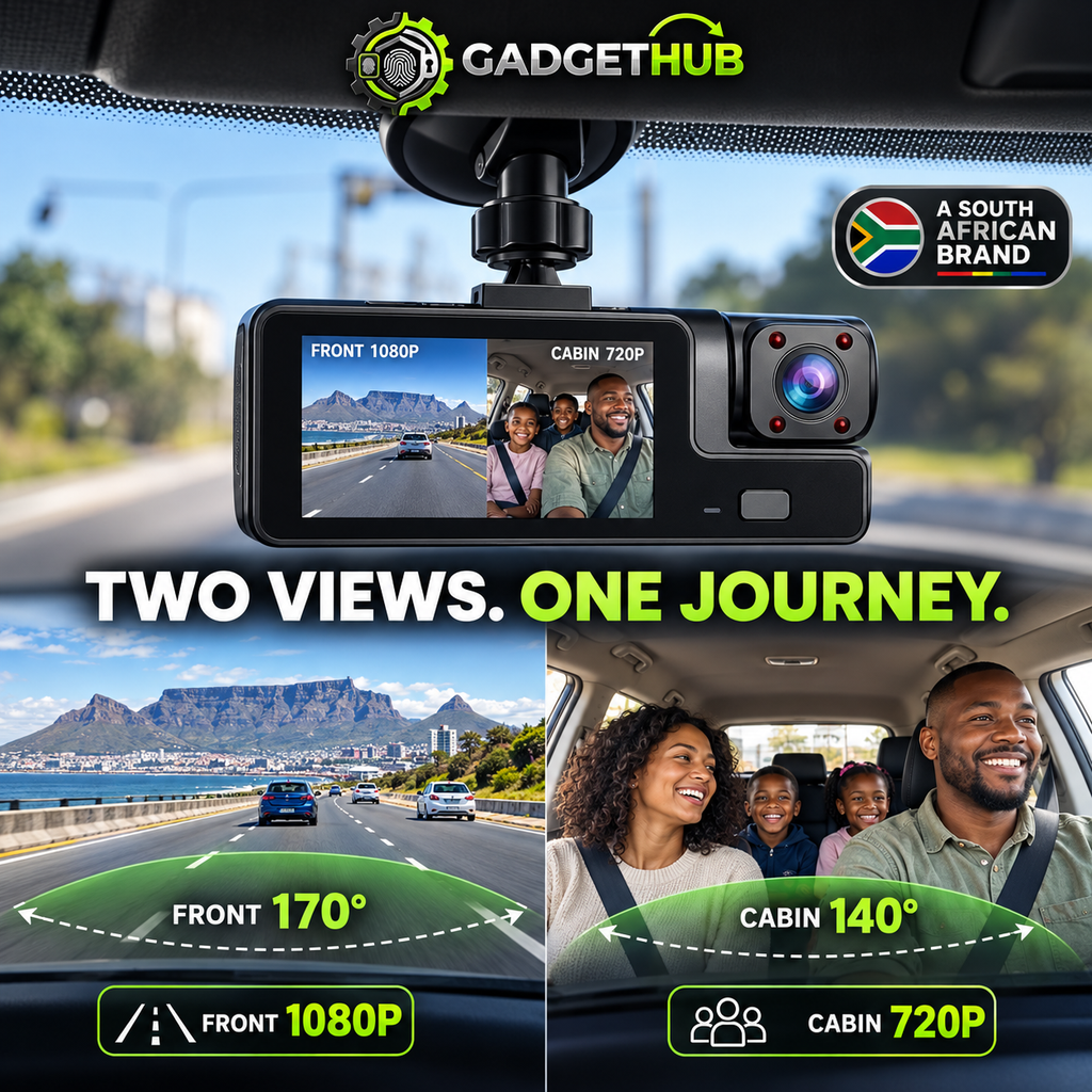 The Gadget Hub™ DriveGuard Duo Dual-Lens Dash Cam