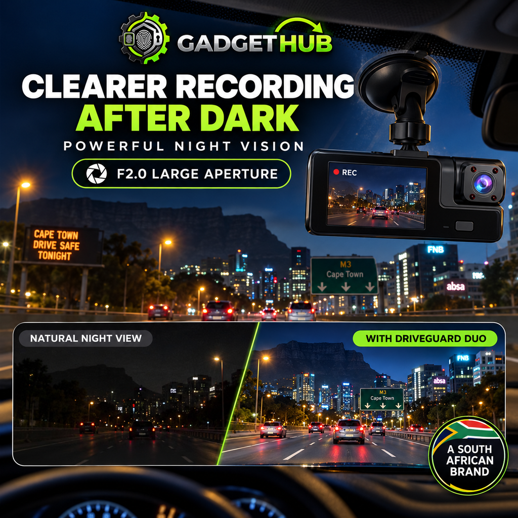 The Gadget Hub™ DriveGuard Duo Dual-Lens Dash Cam