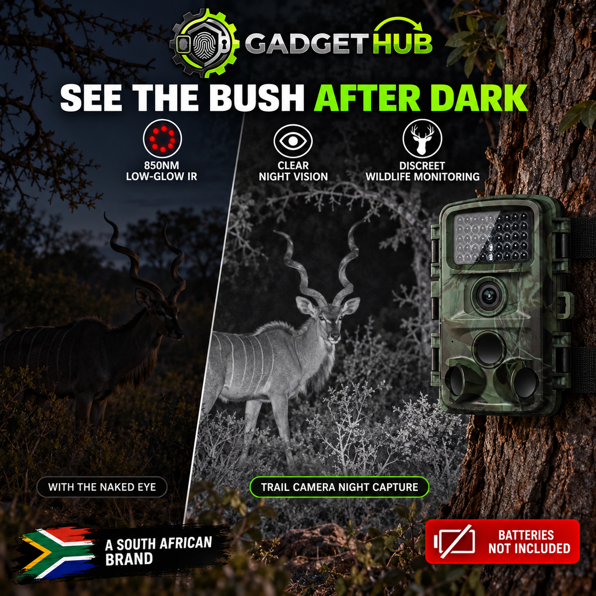 WildWatch 4K Trail Camera - See the Bush After Dark: 850nm low-glow IR night vision