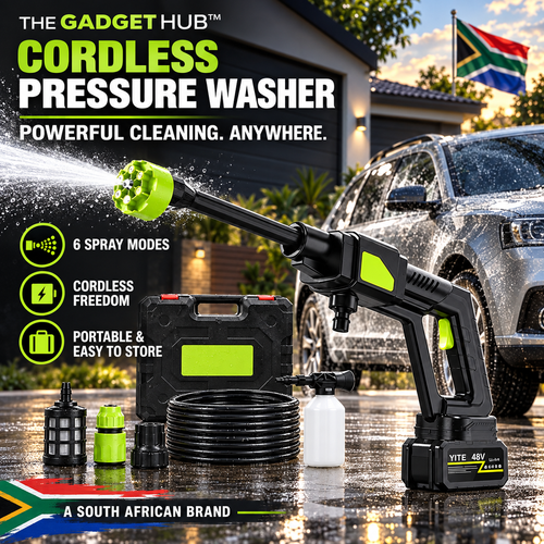 The Gadget Hub™ Cordless Pressure Washer - 6 Spray Modes, Cordless Freedom, Portable Storage Case